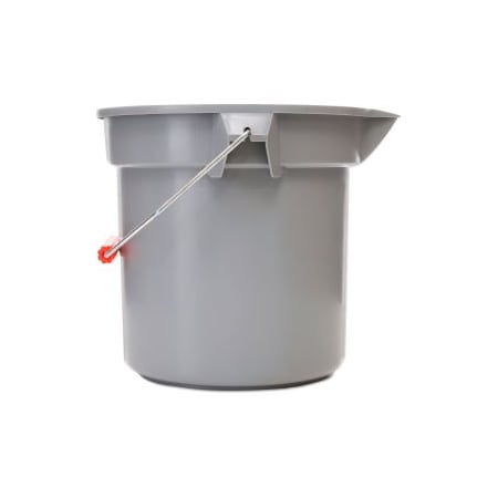 Rubbermaid Commercial Rubbermaid  Brute 14 Qt. Plastic Round Utility Bucket 12 Dia x 11-1/4H, Gray - RCP261400GY, PK6 FG261400 GRAY